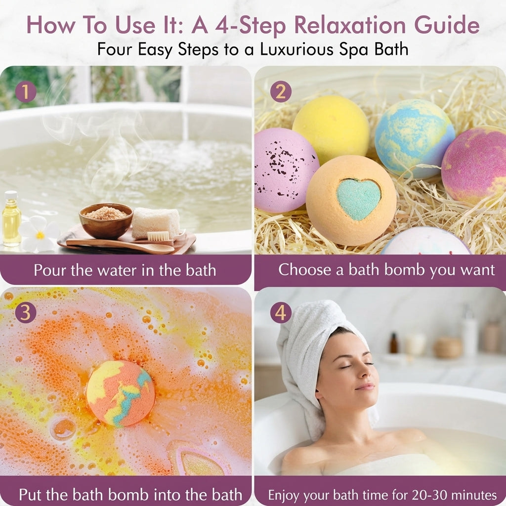 12 Pack Organic Bath Bomb Gift Set – Handmade Natural Aromatherapy Bubble Baths | Relaxing Home Spa Kit for Women & Men