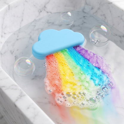 Rainbow Cloud Bath Bombs Gift Set | Organic Handmade Bubble Bath Fizzies for Kids & Girls | Natural Moisturizing Bath Toys