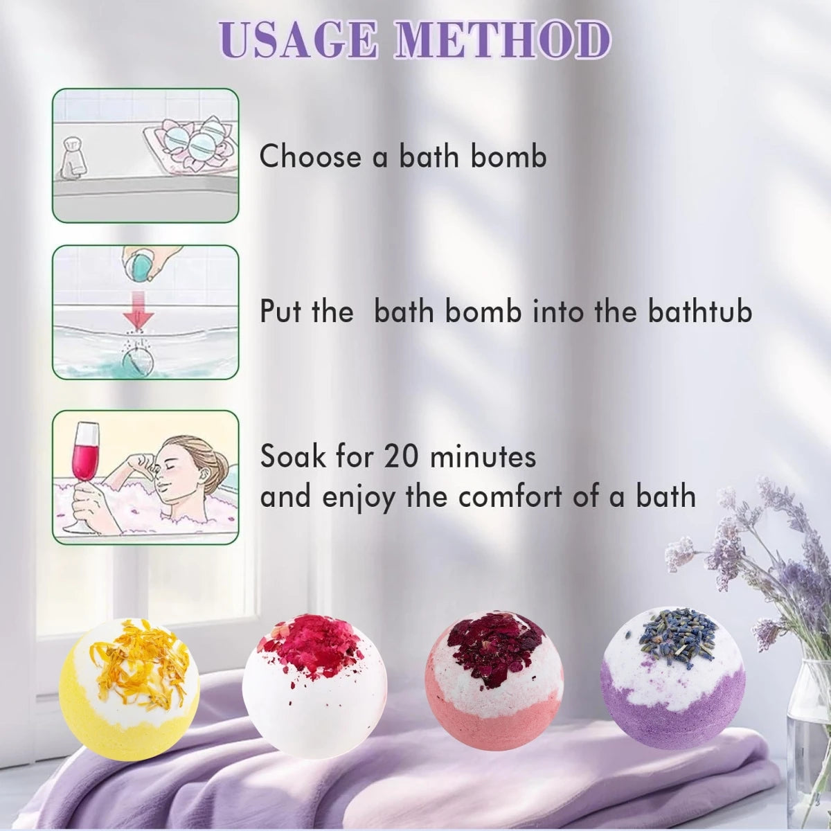 Rose Flower Bath Bomb