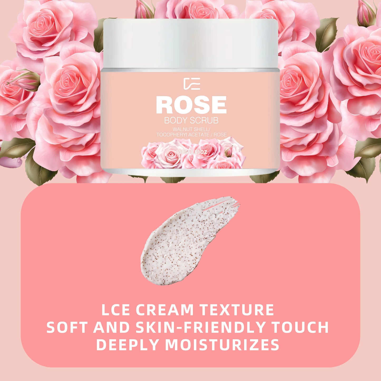 Rose Body Scrub with Walnut