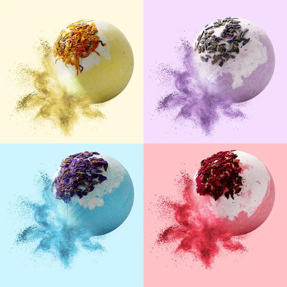 Dried flower bath salt balls in assorted colors and scents - Luxesel
