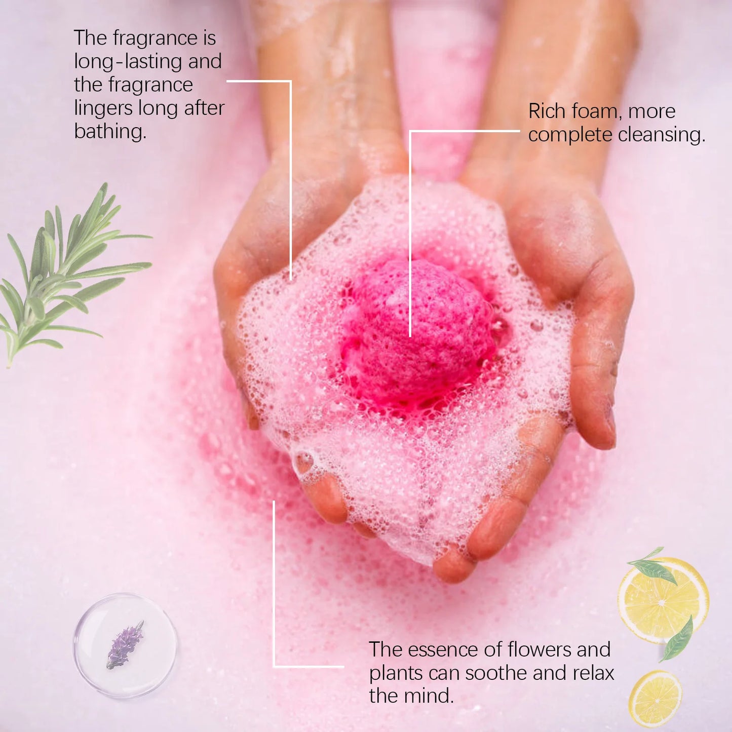 Rose Dragon Fruit Bath Bomb Set